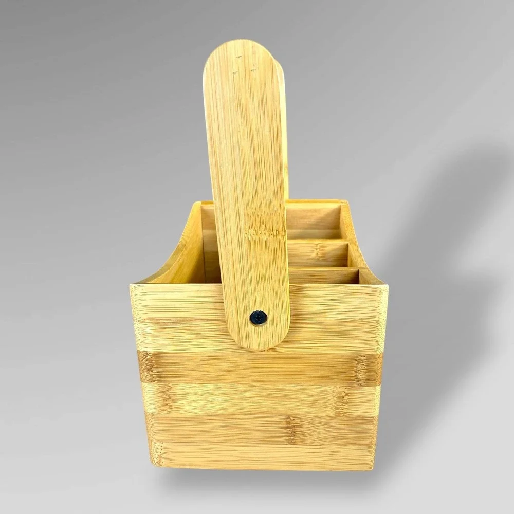 Totally Bamboo‎ Utensil and Napkin Holder with Handle Variety of Uses